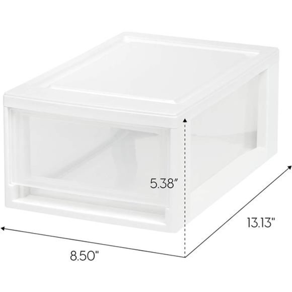 6 Qt. Small Plastic Stacking Drawer, 4-Pack, Stackable Storage Organizer, White - Picture 6 of 6